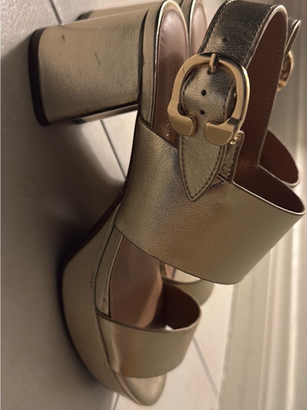 Aerosoles Camera Platform Sandals in Metallic Gold - Picture 8 of 13